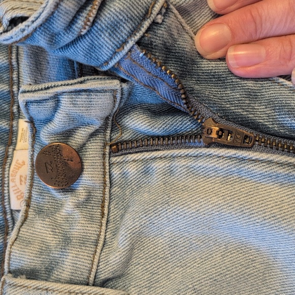 Wrangler Billabong Denim Collab Size 28 Patch It Up High Straight Jeans - Picture 10 of 12